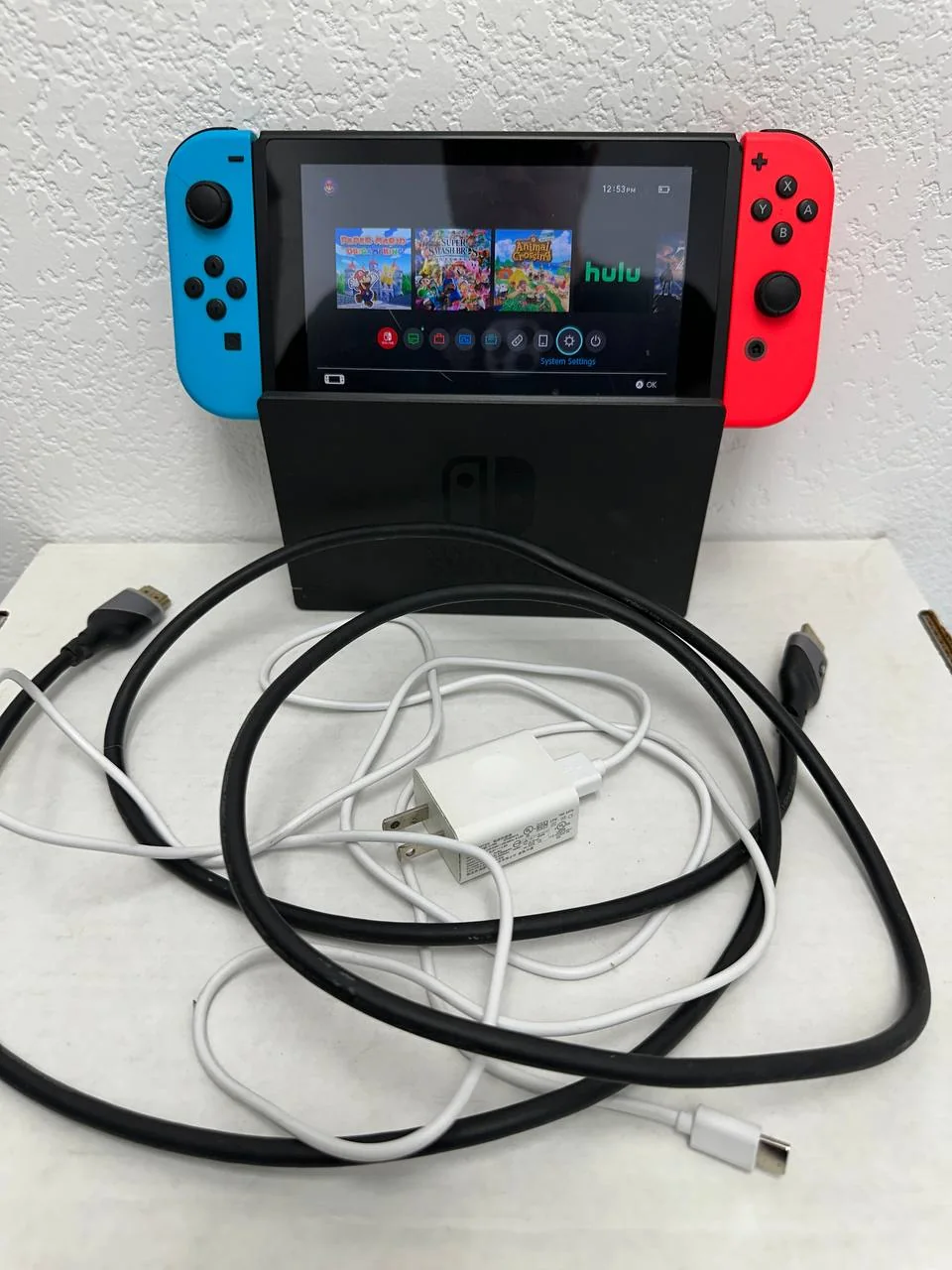 Nintendo Switch Console Bundle - Neon Blue/Red Joy-Con, Dock & Cables